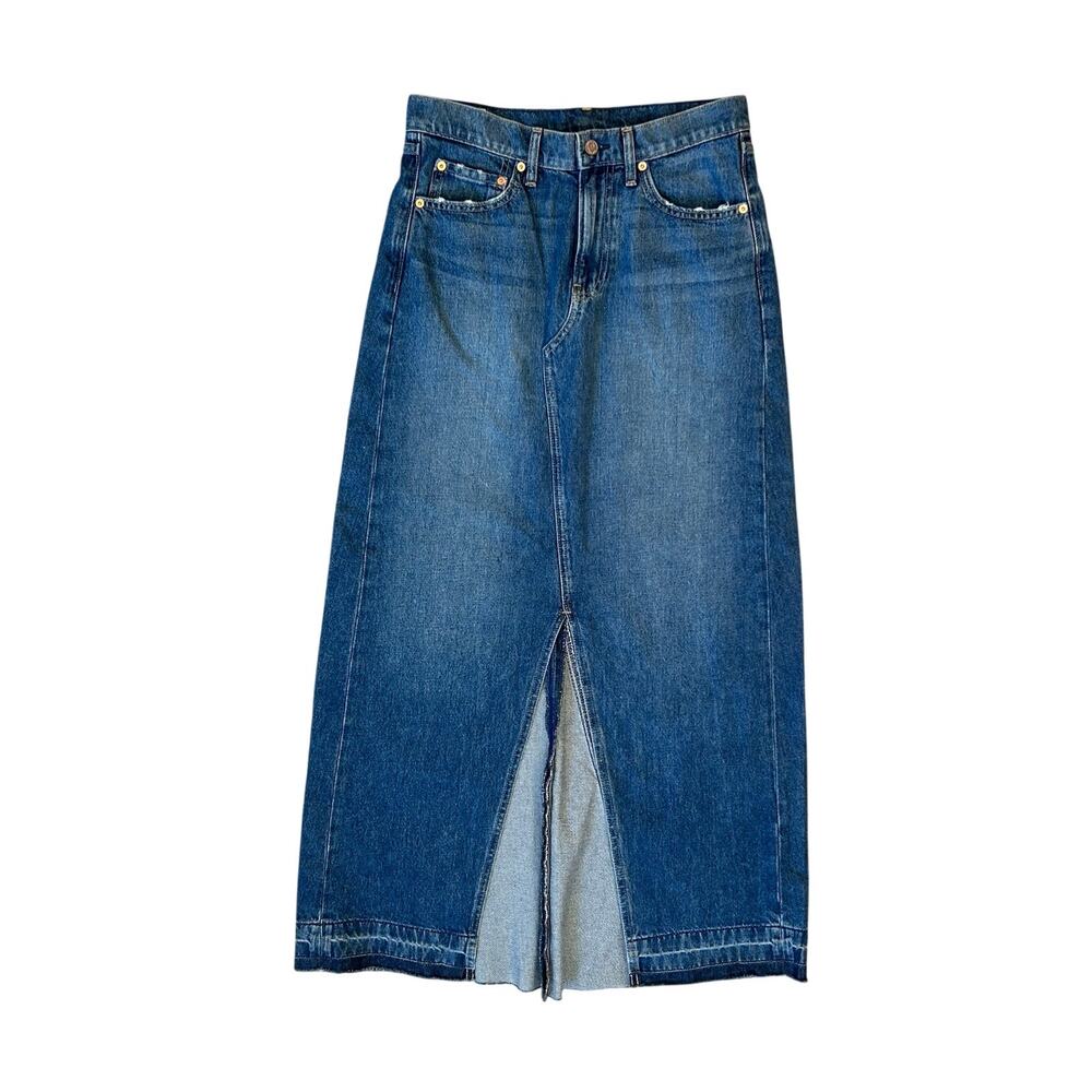 GAP Denim Maxi Skirt Medium Indigo Size 28 / 6 Tall 100% Cotton